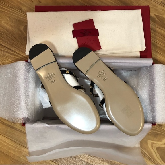 Valentino Rockstud Slide Sandal Black Leather - Picture 7 of 8